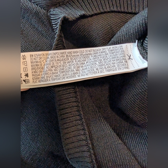 Black Ribbed Knit Backless Alt Fashion Long Sleeve Edgy Goth Sweater Top Size S - Picture 5 of 12